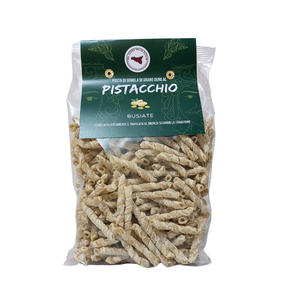 Nel Cuore della Sicilia – Massa por atacado – Busiate de Pistache - 100% Trigo Siciliano - 500 g0