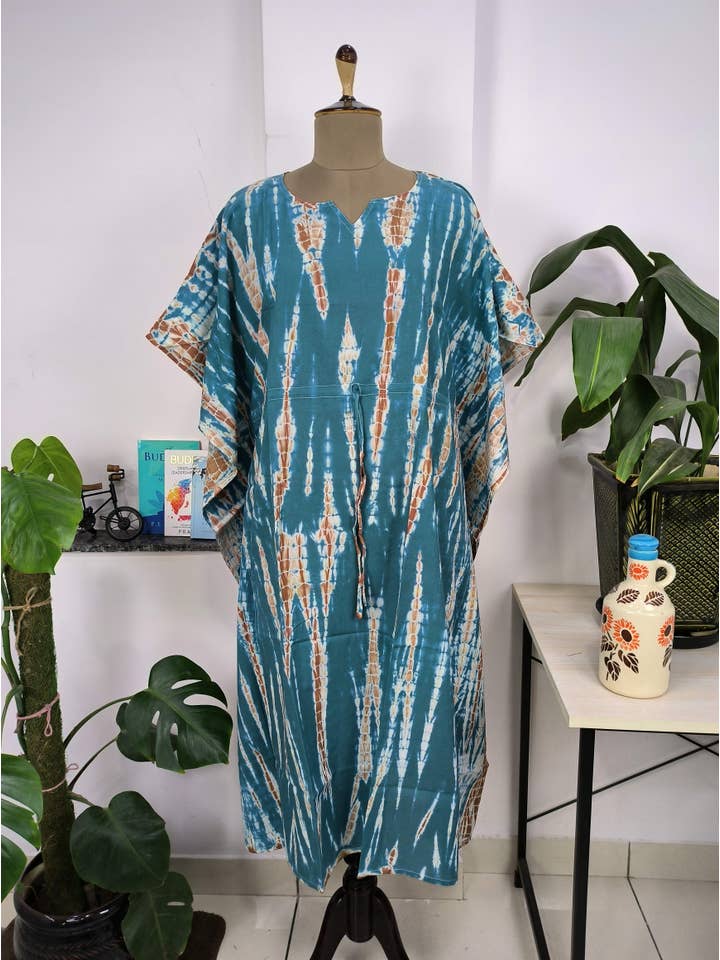 The Eastern Loom – Engroshandel Kaftan - Dame – Boho Style Kaftan Kjole Indisk Håndblok Trykt Sommer Look
