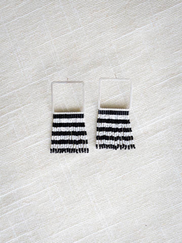 Black & White Stripe Mini Fringe for wholesale by Jeshali
