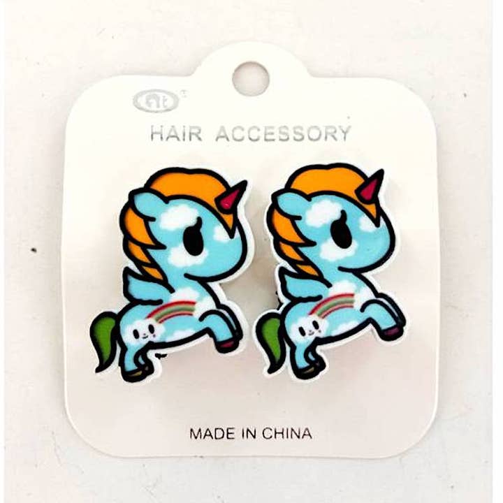 Juego de Clips para el Cabello de Nube Arcoíris Kawaii con Unicornio para venta al por mayor de Atlas Fashion