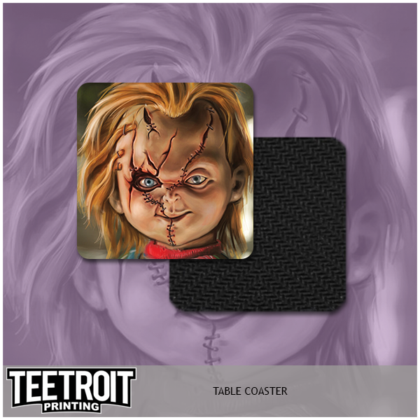 Teetroit Printing LLC - Wholesale Onderzetters - Horror tafelonderzetters per set van 20, zelf designs kiezen3