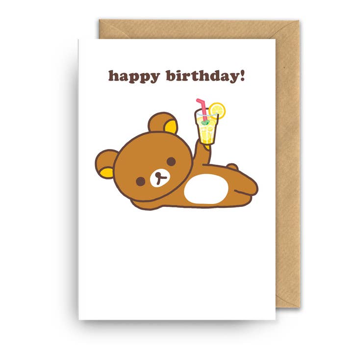 Birthday Card | Rilakkuma | Happy Birthday Cocktail for wholesale by Hype Associates Ltd