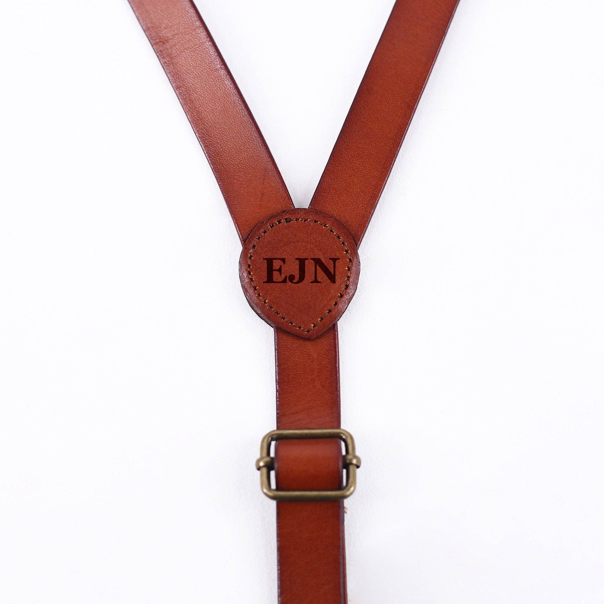 Marrón Tirantes de piel para hombre, diseño en forma de Y, ajustables, marrones, regalo de boda para padrinos de boda de venta al por mayor en Faire6