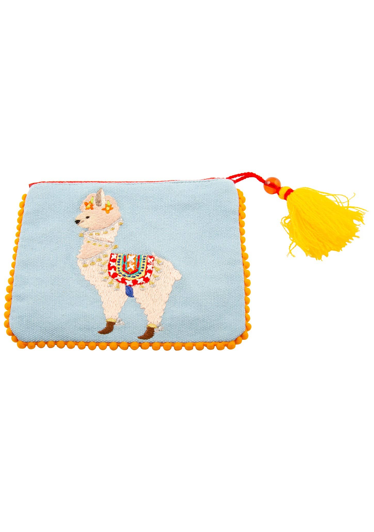 Namaste – wholesale Coin purse – Unisex – Zip Purse With Embroidered Llama Designs3