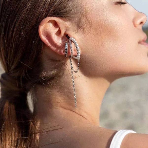 Ear cuff elegante con catena - Pezzo unico per la vendita all'ingrosso da parte di LanLivia