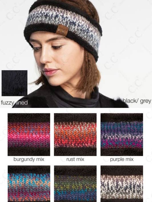 Black Sherpa Lining Head Wrap for wholesale by Suzie Q USA