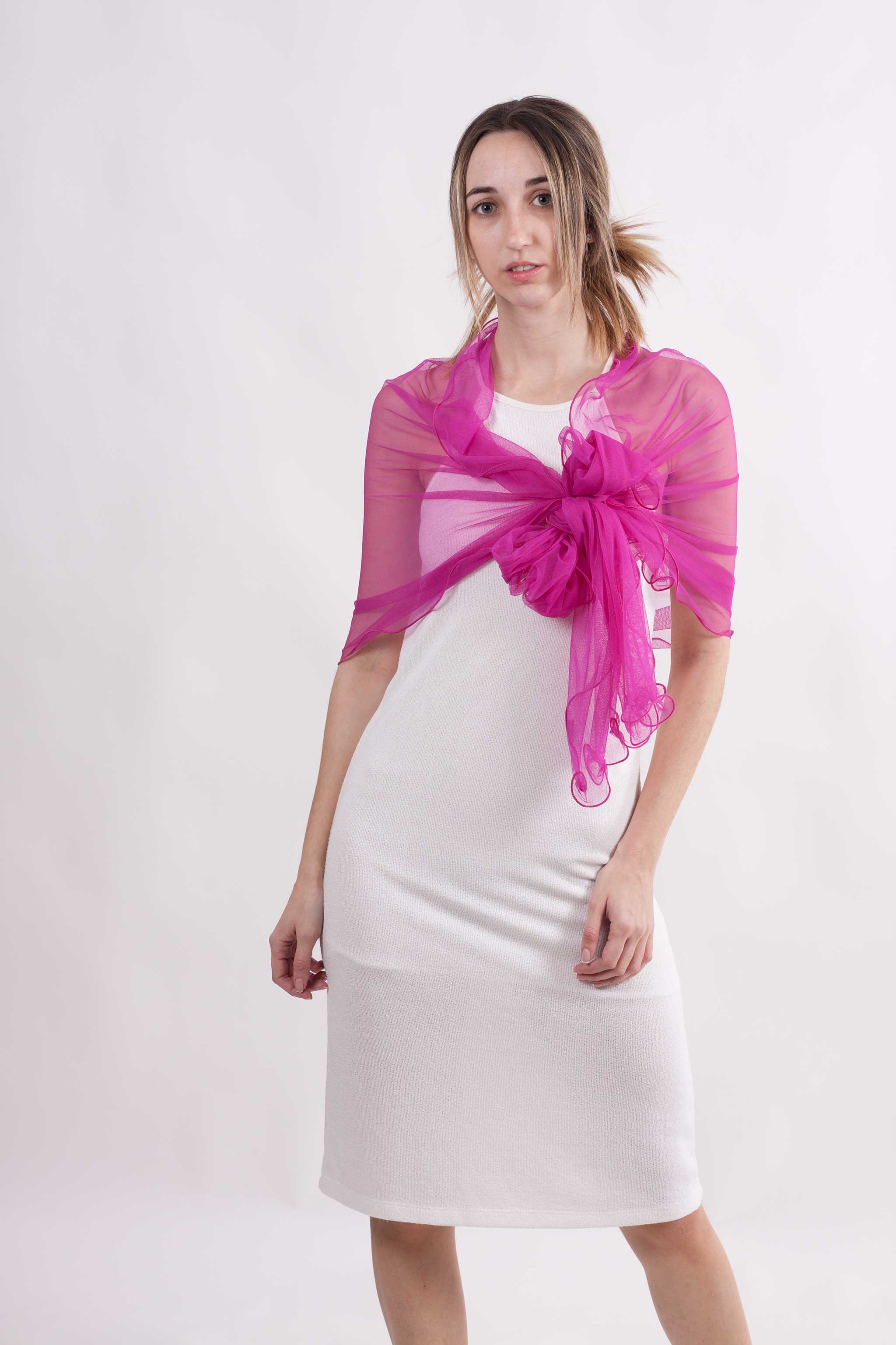 MR Complements - Vente Écharpe – femme - Châle en tulle grande taille aux bords ondulés43