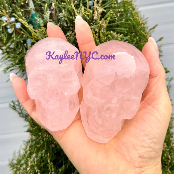 KayleeNYC - Wholesale Crystal Grid - Natural Rose Quartz Skull Crystal Healing7