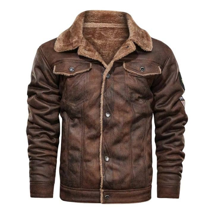 Rhinestone Belt Store - Wholesale Jacket - Men's - Men's Winter Suede Motorcycle Jacket