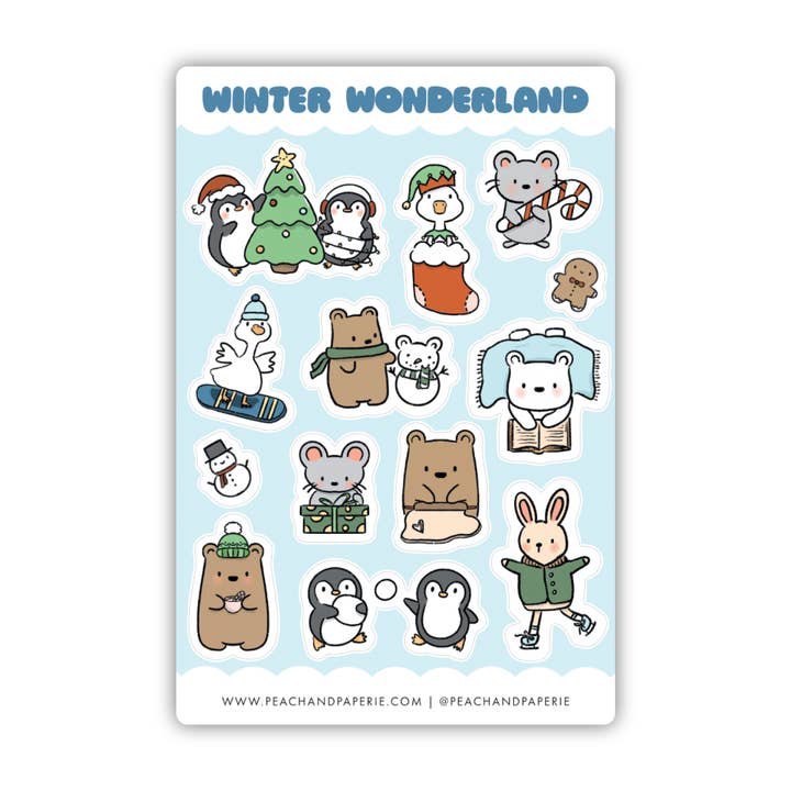 peach & paperie - Wholesale Sticker - Winter Wonderland Sticker Sheet