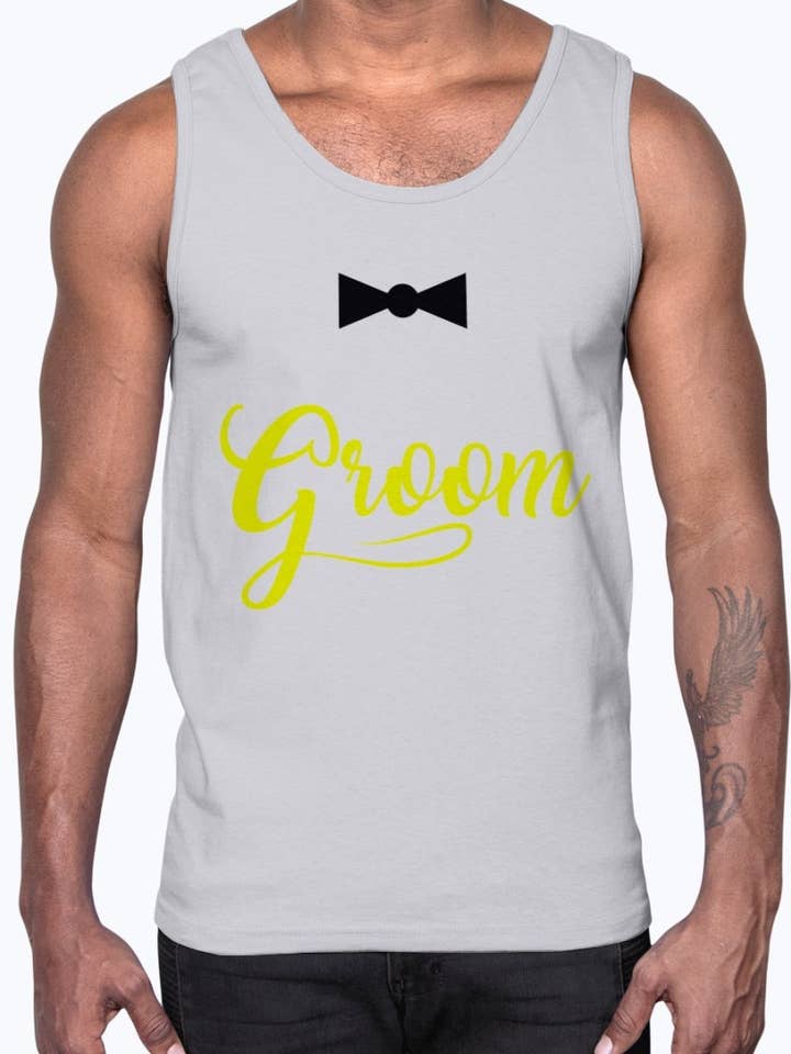 Bruidegom- Bruids en bruiloft - Katoenen tank voor wholesale door tshirt unlimited