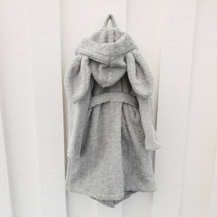 Summerville organic – wholesale Robe – Kids – Organic Bath Robe Rabbit Silver Grey 8-10 years