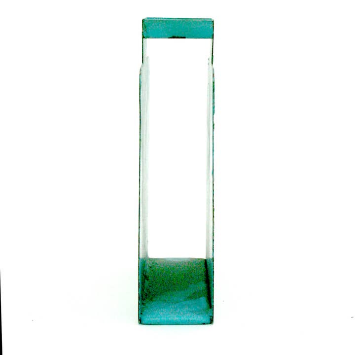Modern Eastern by Contrast Inc. - Wholesale Vase - Vintage Style Metal Square Blue Vase with Glass Tube2