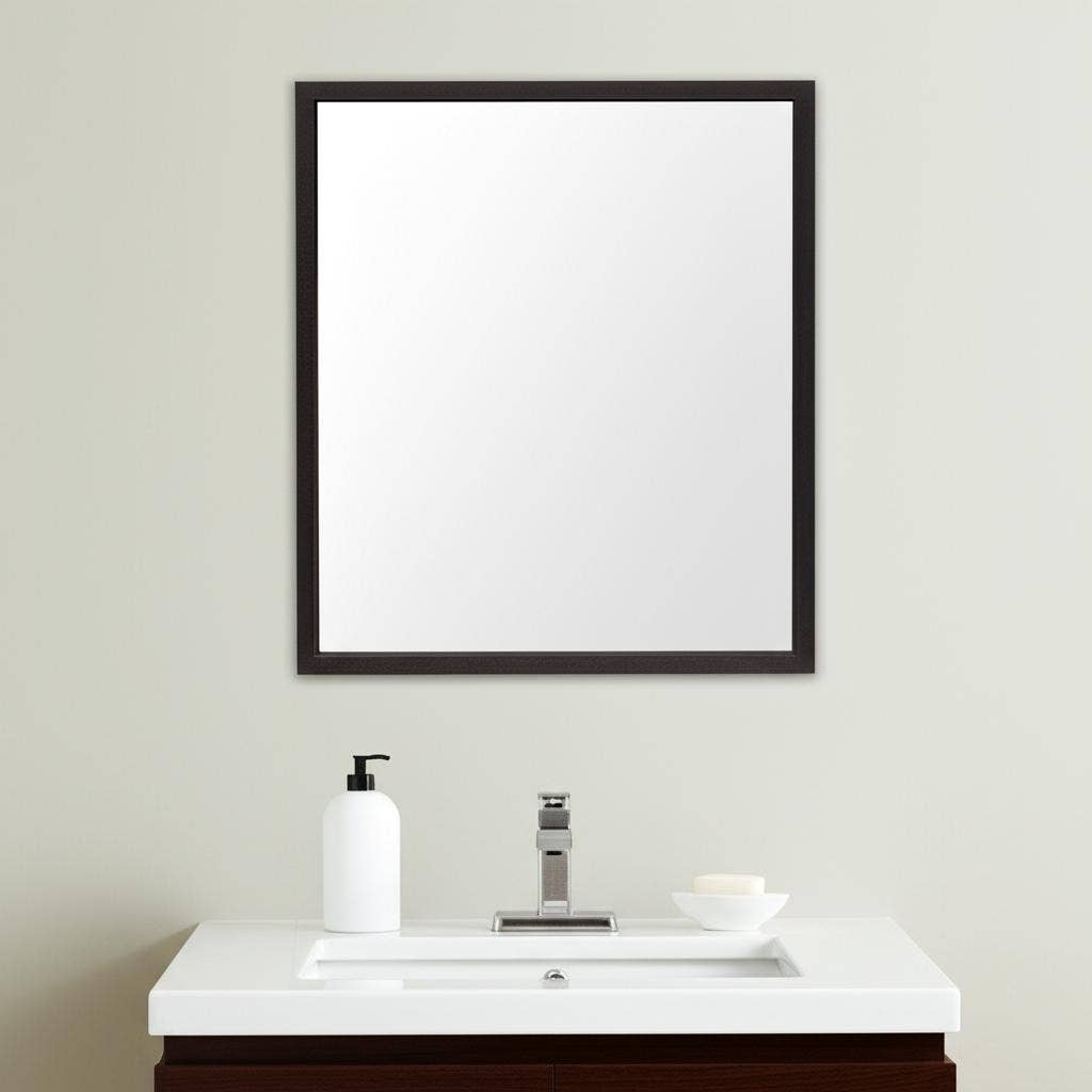 HomeRoots - Wholesale Vanity mirror - 32" Espresso Framed Bathroom Vanity Mirror1