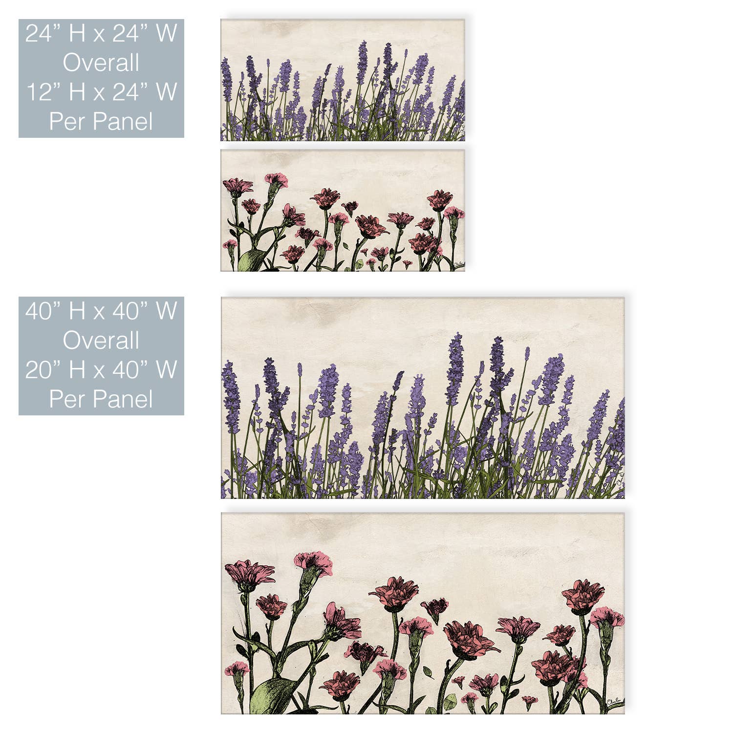 Ready2hangart, Inc. - Wholesale Wall Art Set - Ready2HangArt Poetic Flora Set V Canvas Wall Art Set2