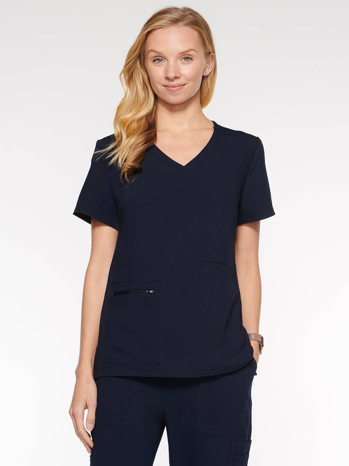 Aura Naturale - Wholesale Uniform voor gezondheidszorg - Dames - Kara Dames Ronde Hals Scrubstop met 4 Zakken (94002)8