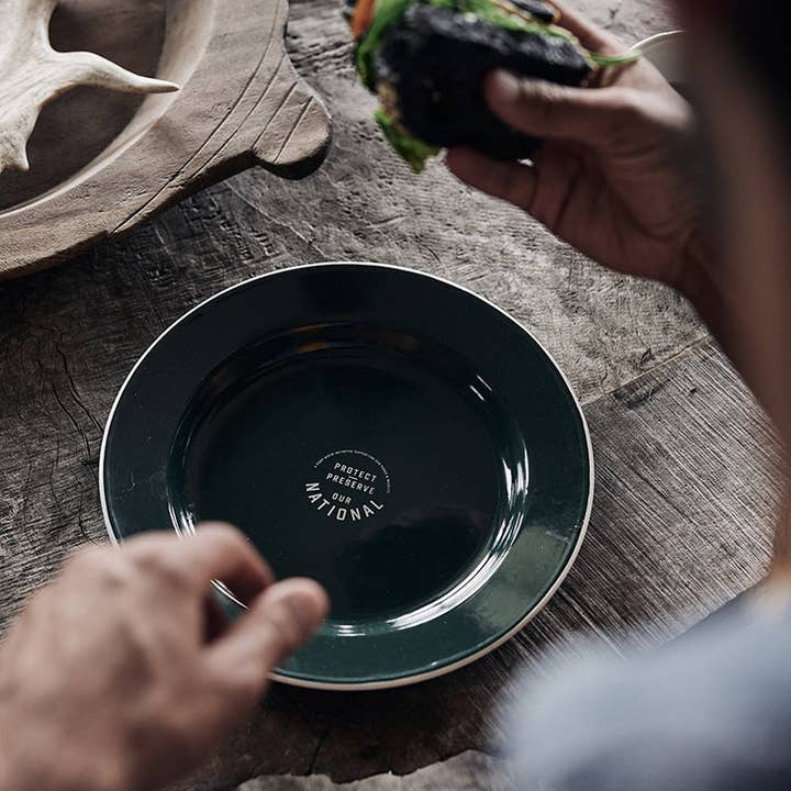 Pony Rider - Wholesale Dinner plate - National Project Enamel Plate | Forest Green1