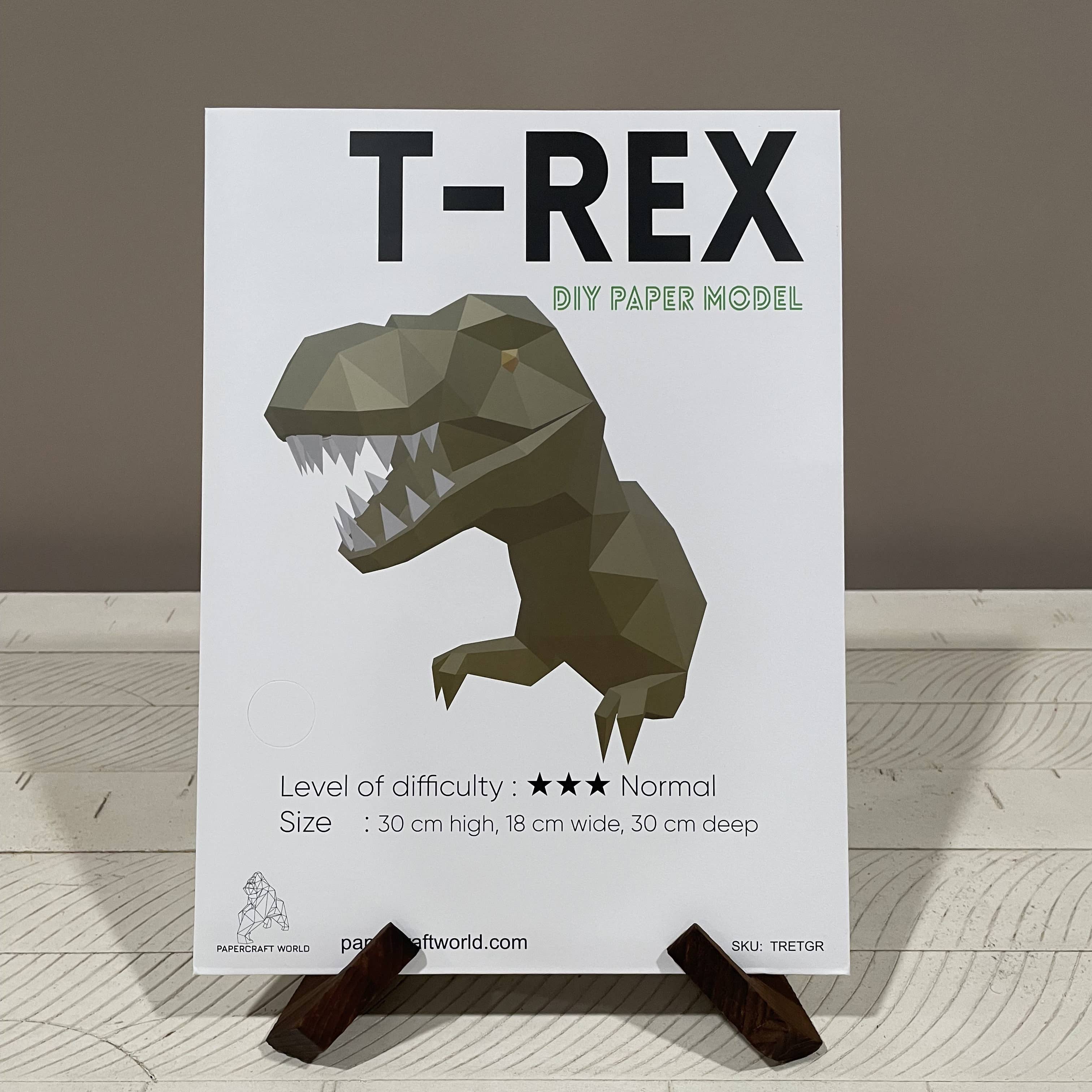 PAPERCRAFT WORLD - Wholesale DIY Craft Kit - T-Rex 3D PaperCraft Wall Art, PaperCraft Origami Model10