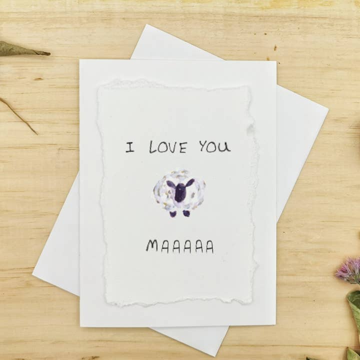 I Love You MAAAAA - Hand Painted Card for wholesale by Irony Art