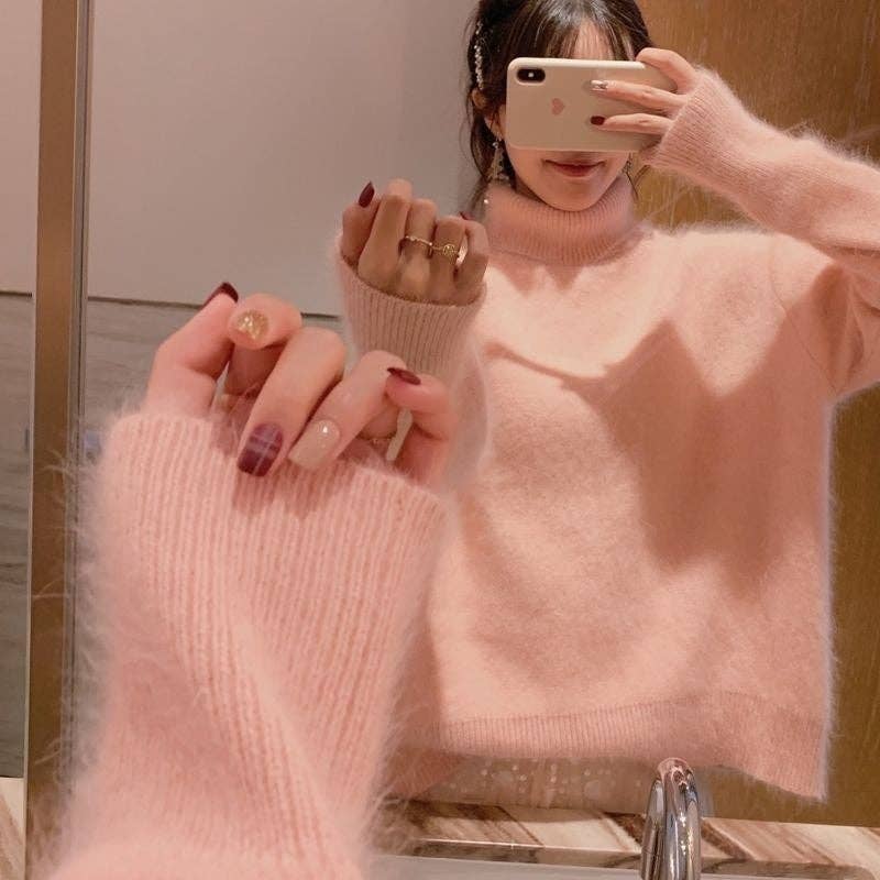 Sheer Trend - Vendita all'ingrosso Maglia larga - Donna - Maglione a Maniche Lunghe Larghe con Scollo a V1