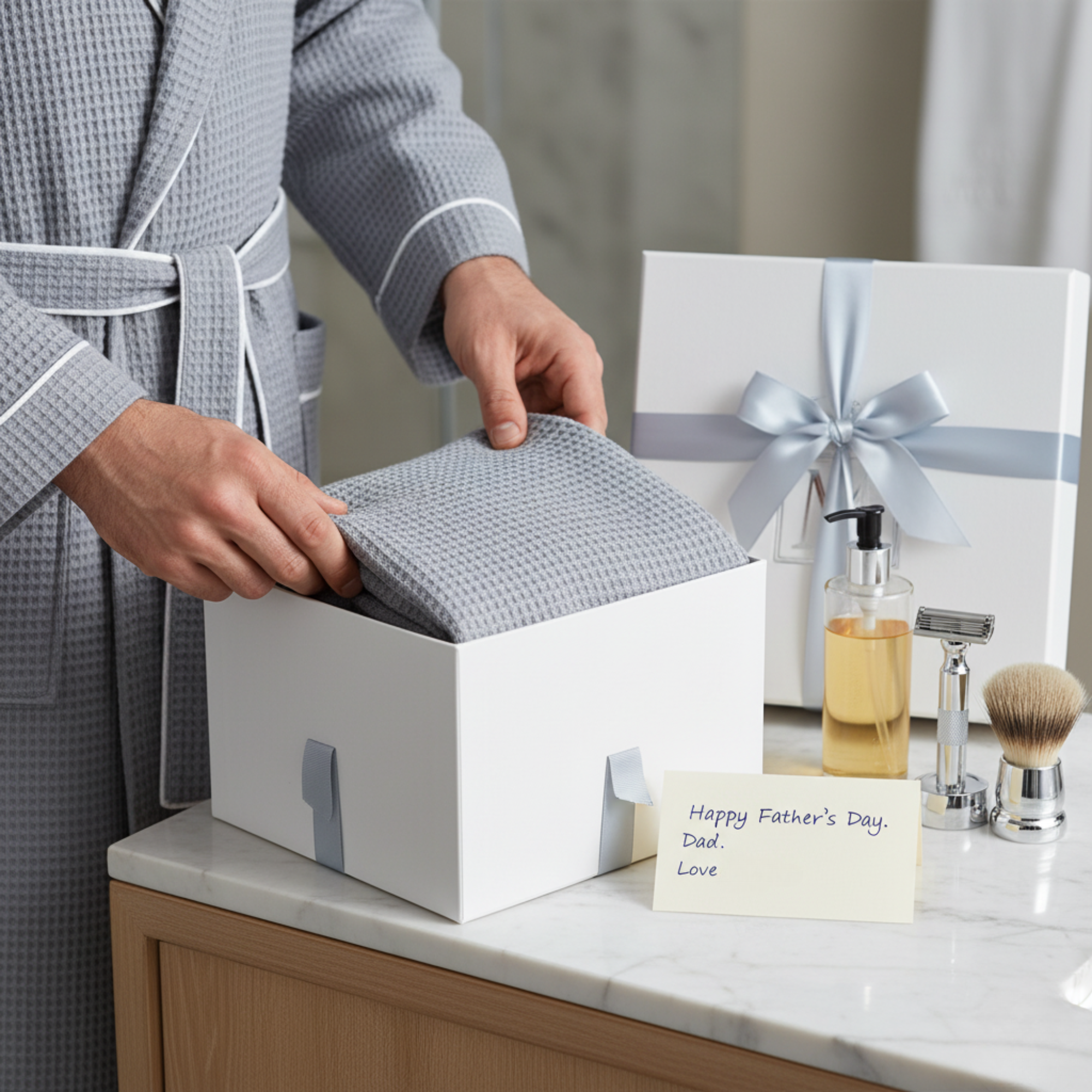 Lotus Linen - Venta al por mayor Bata - Hombre - Albornoz de doble tela tipo waffle para hombre26