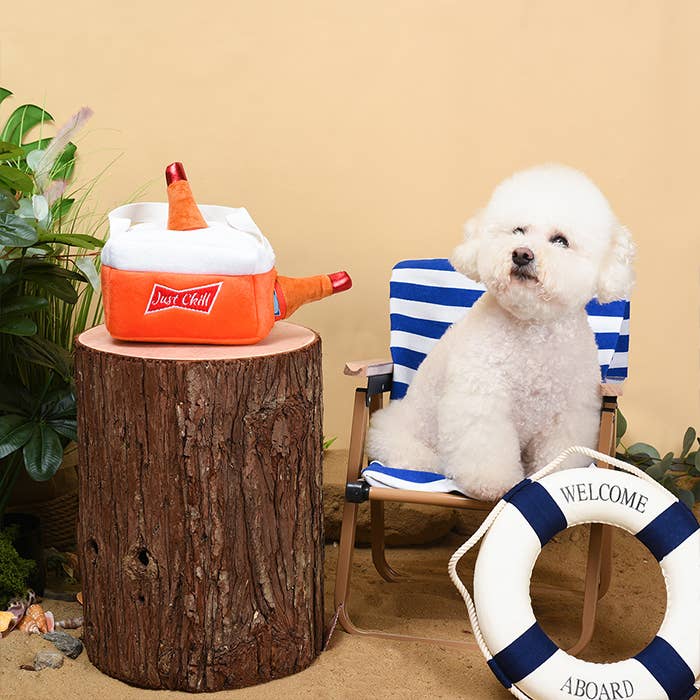 Hugsmart Products Inc - Venta al por mayor Peluche - Perros - HugSmart Pet - Fiesta de comida | Refrigerador de cerveza - Juguete interactivo4