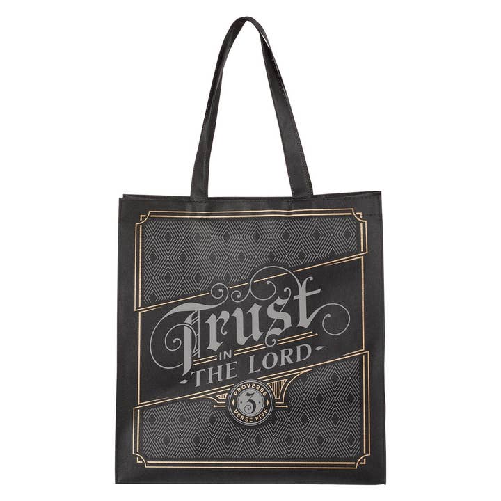 Tote Black Trust in the Lord Prov. 3:5 for wholesale by Christian Art Gifts