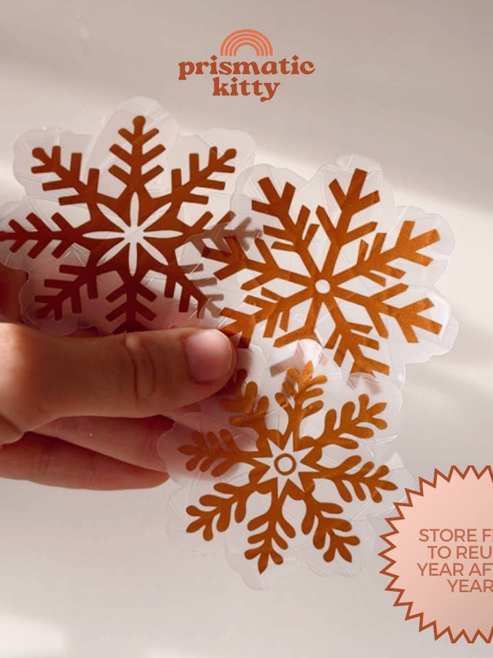 Snowflake Mini Suncatchers | Sticker Pack | Holiday Decor for wholesale by Prismatic Kitty