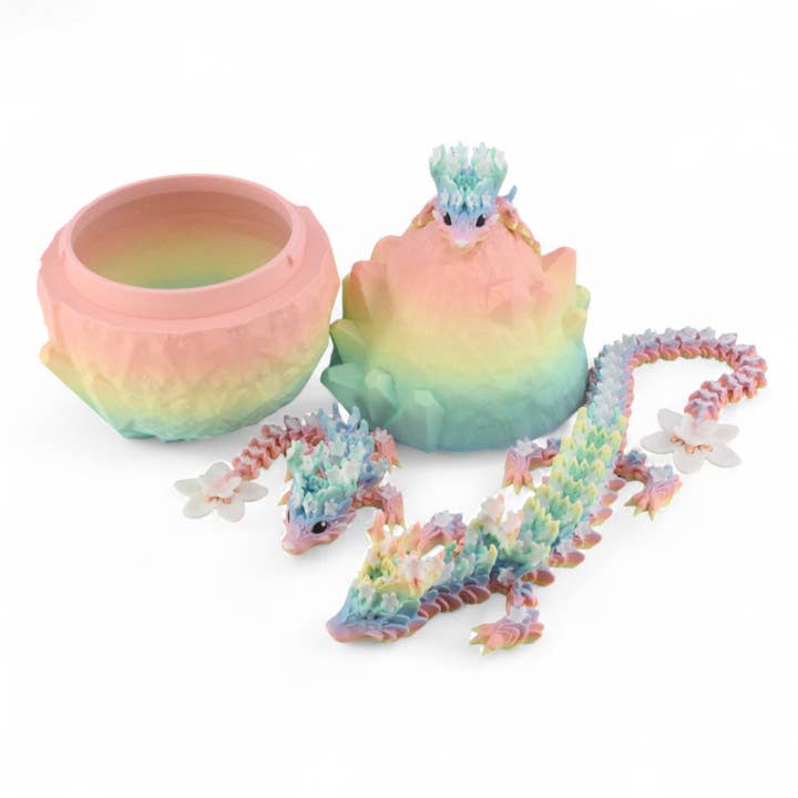 PowerTRC 3D Print - Wholesale Fidget Toy - Kids - 3D Printed Rainbow Blossom Dragon, 3D Printed Dragon6