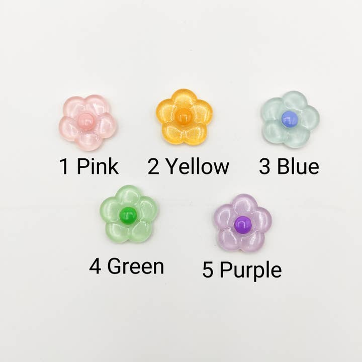 SChandworks - Wholesale Embroidery/Cross Stitch Supplies - Floral (glow in the dark) Resin needle minders