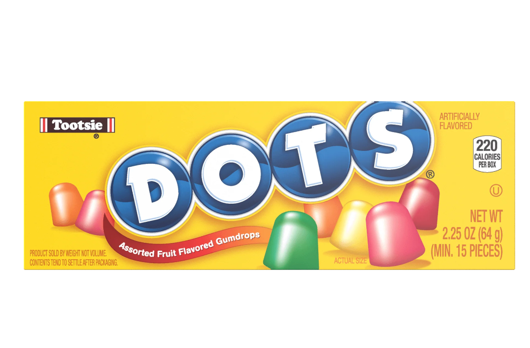 Snacky Candy - Vente Bonbons gélifiés - DOTS Original Assorted Gum Drops 2,25 oz 24 unités1