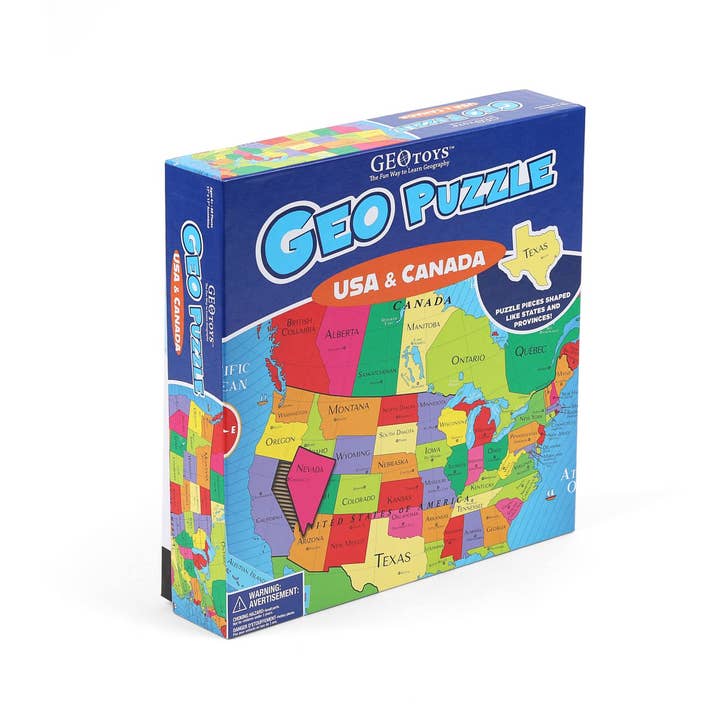 Geotoys - Wholesale Puzzle - Kids - Geotoys GeoPuzzle, 69 USA + Canada Shaped Pieces4