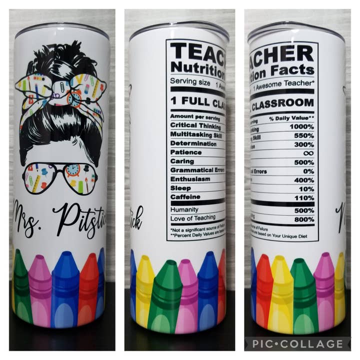 Teacher Nutrition facts for wholesale by Kazali Creations