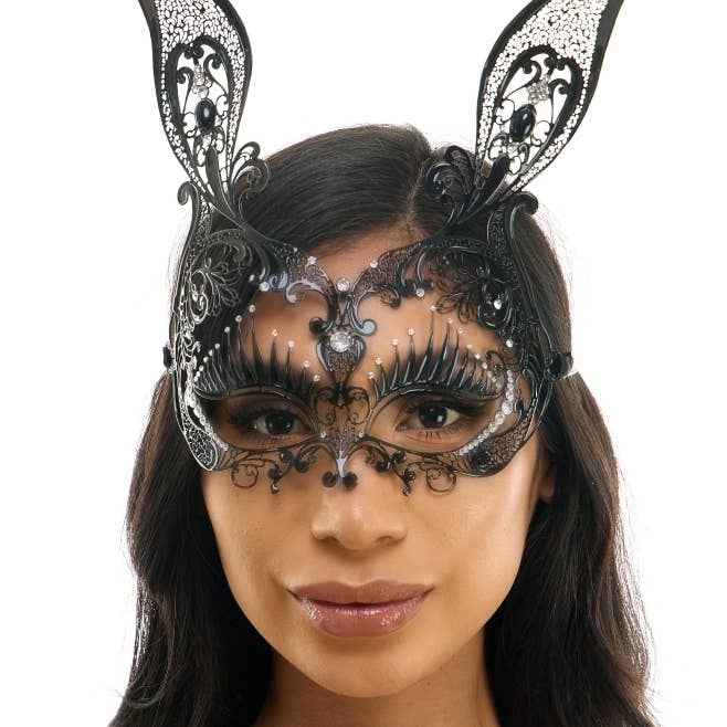 Schwarze Filigrane Hasenmaske für den Großhandel von KBW Global Corp.