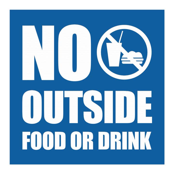 Square No Outside Food or Drink Wall / Door Sign for wholesale by All Quality