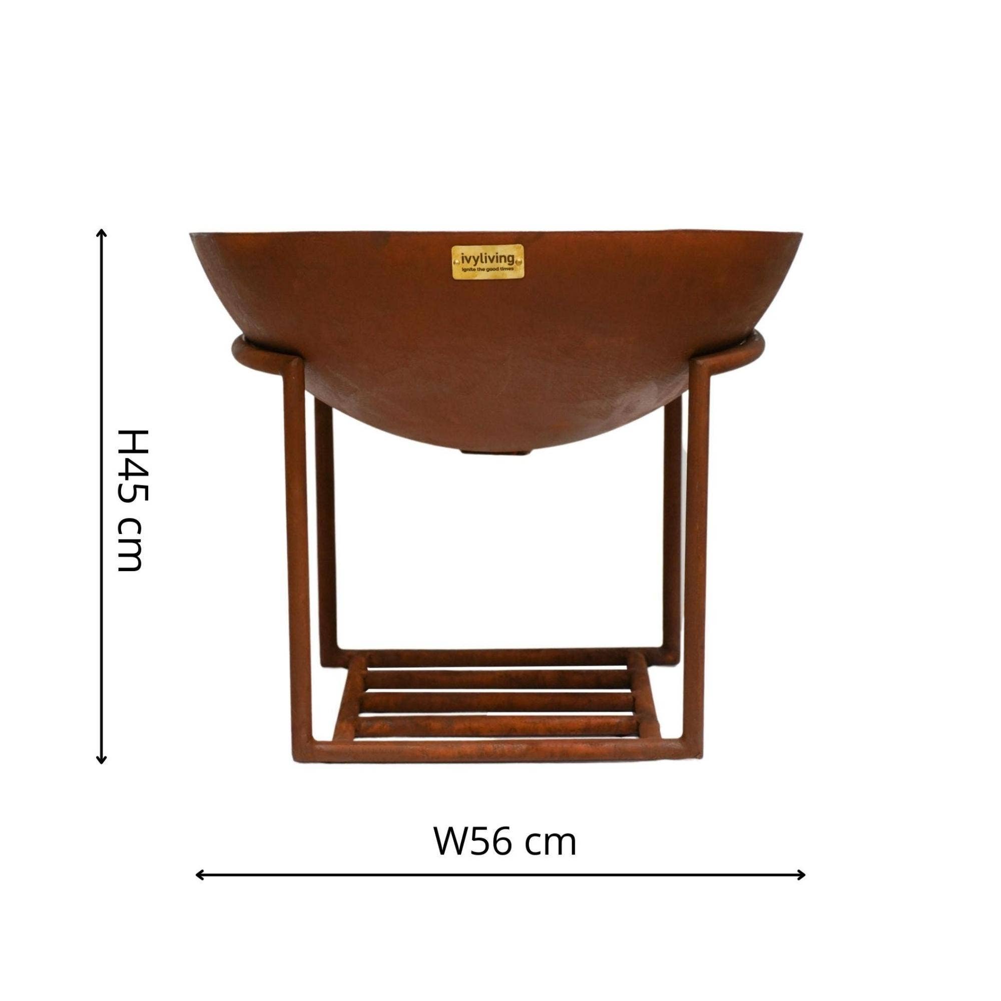 Ivyline – Großhandel Feuerstelle – Feuerschale aus Gusseisen für den Außenbereich, H45cm D55,5 cm2