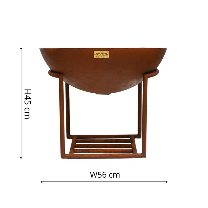 Ivyline – Großhandel Feuerstelle – Feuerschale aus Gusseisen für den Außenbereich, H45cm D55,5 cm2