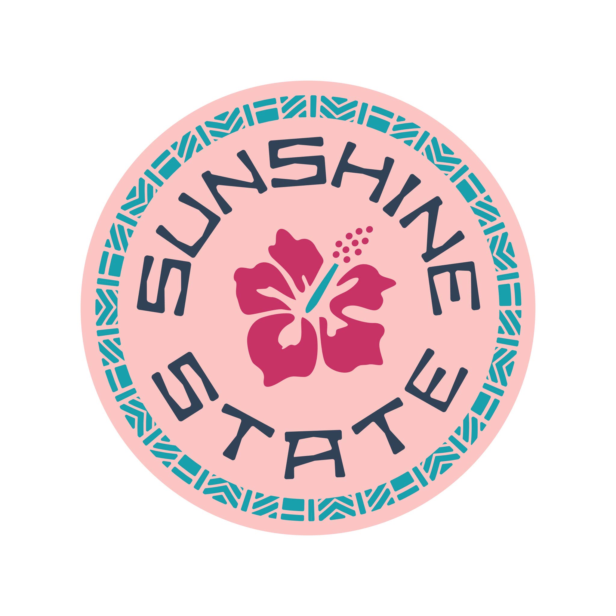 Sunshine State Goods - Wholesale Sticker - HIBISCUS ROUND STICKER