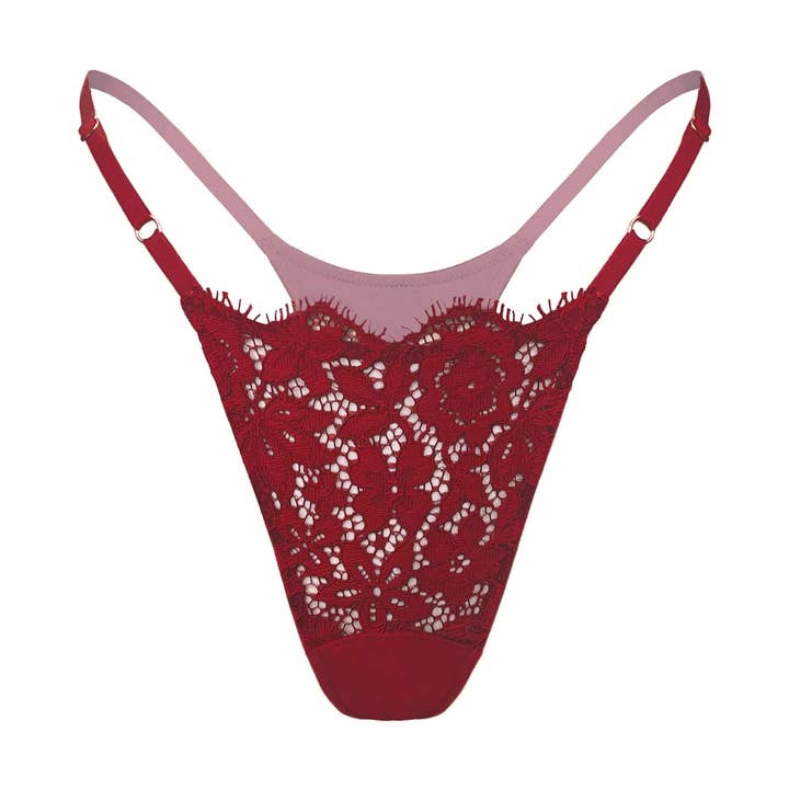 Frisson Micro-G Thong Bloodstone for wholesale by Monique Morin Lingerie