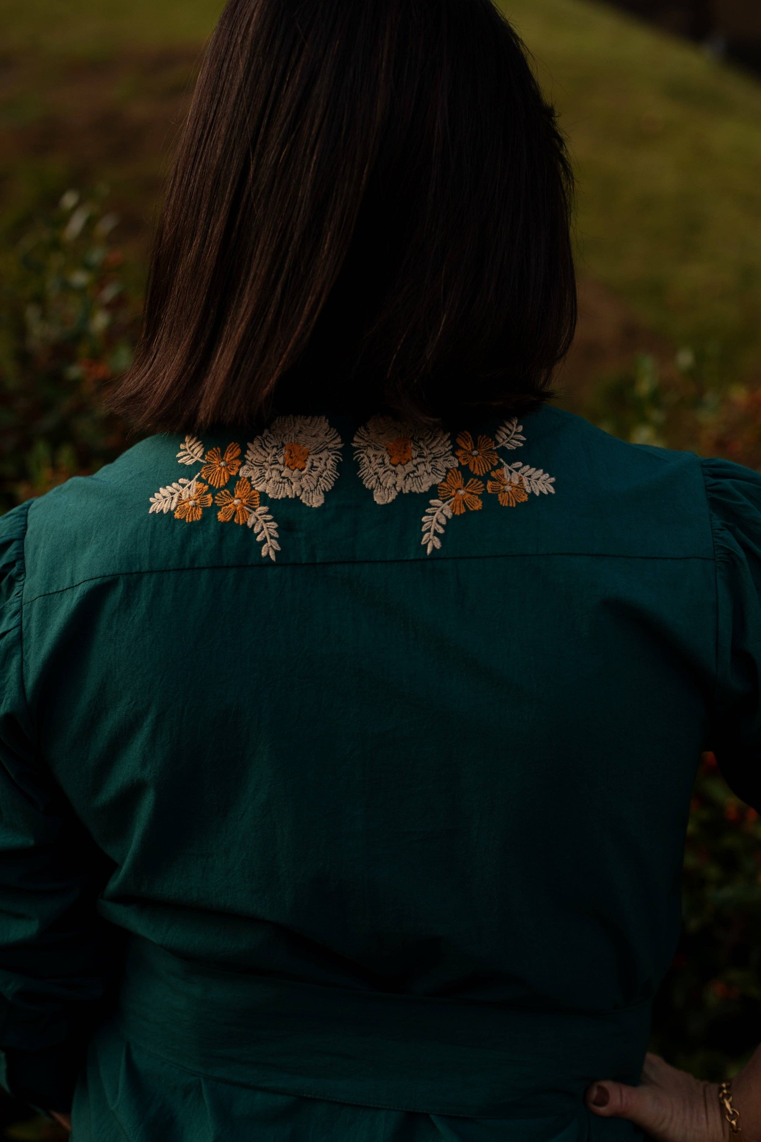 Ex Voto - Vente Robe – femme - Robe Layla Maxi en vert canard par ExVoto6