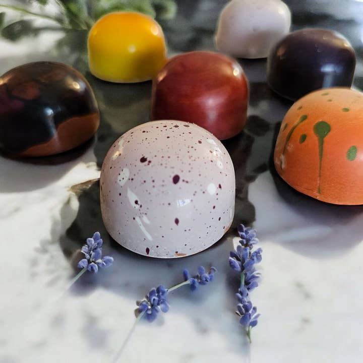 Lavender - Bulk BonBons 12 piece Tray for wholesale by J. Patrice Chocolate Studio