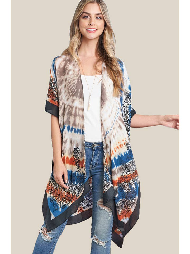 Hana - Vendita all'ingrosso Kimono - Donna - Kimono estivo con stampa boho tie dye
