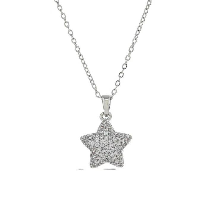 Purple Myrtle - Wholesale Pendant/Charm Necklace - Dainty Rhinestone Star Necklace for Women. Star Necklaces