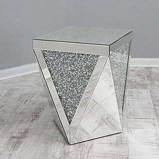 Diamond Crushed Glass Mirrored Side Table 47Cm for wholesale by DEENZ