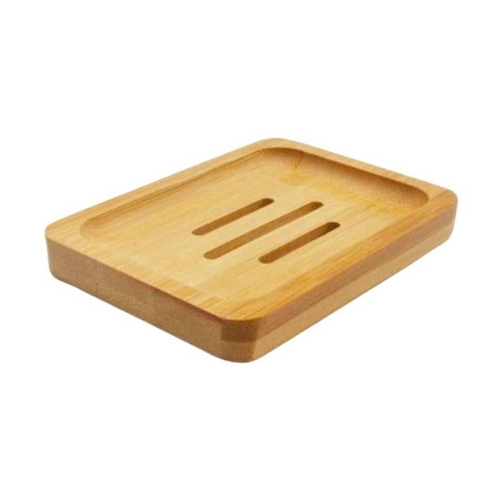 Rectangular bamboo soap dish, model no. 2 for wholesale by Natural'sace