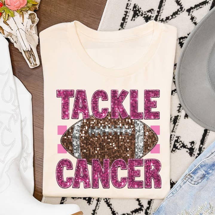 Tackle Cancer Faux Glitter for wholesale by MidWest Tees
