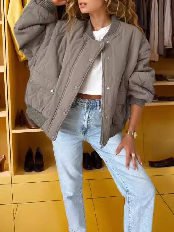 Ladies Solid Color Botton Open Jacket 3524 for wholesale by Sweetkama