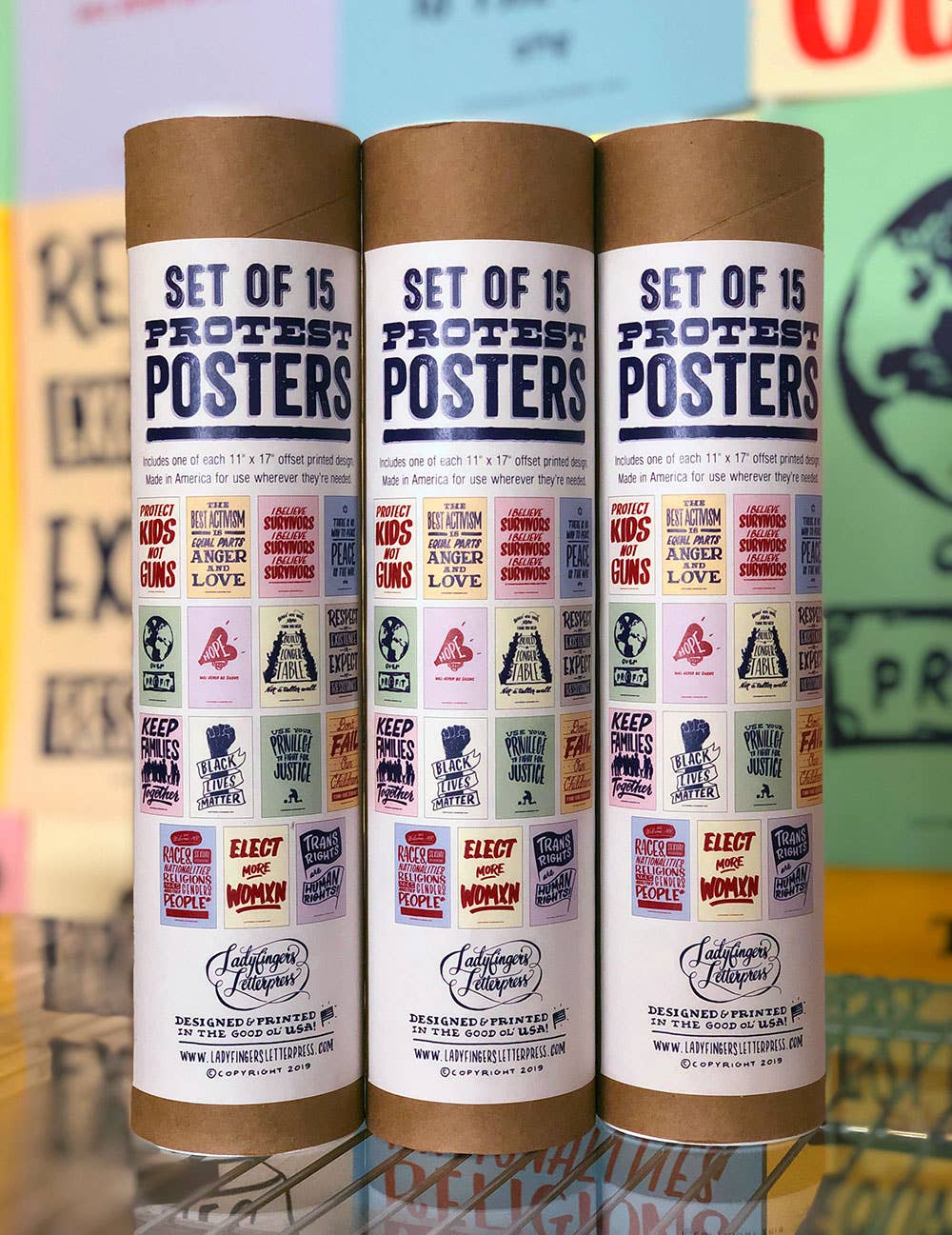 Ladyfingers Letterpress - Wholesale Poster - Protest Posters Part One - Set of 16 (one of each)1