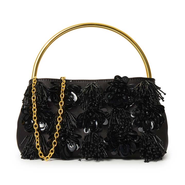 JET MARLOWE FLORAL APPLIQUE HANDBAG for wholesale by Lele Sadoughi