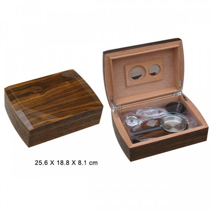 Humidor Set 15ct Walnut for wholesale by NICOTEAM EE